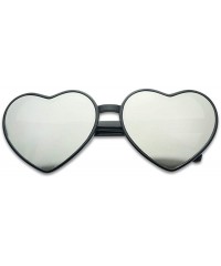 Sport Oversized Heart-Shaped Round Colorful Flat Mirror Lens Love Sun Glasses - Black Frame - CA18CHCN2CL $10.95