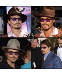 Oval Johnny Depp Tony Stark Oval Sunglasses Fashion Men Women Vintage Sunglasses Transparent Sunglasses Gradation Lens - CM18...