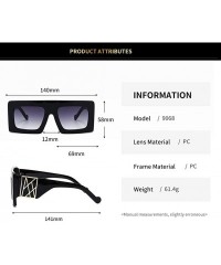 Square Oversized Sunglasses Arrival Vintage Designer - C2 - CX197ZDWE28 $19.34