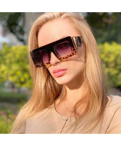 Square Oversized Sunglasses Arrival Vintage Designer - C2 - CX197ZDWE28 $19.34