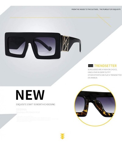 Square Oversized Sunglasses Arrival Vintage Designer - C2 - CX197ZDWE28 $19.34