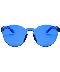 Oval Women Sunglasses Retro Pink Drive Holiday Oval Non-Polarized UV400 - Blue - CY18RH6T6MT $10.02