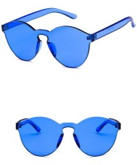 Oval Women Sunglasses Retro Pink Drive Holiday Oval Non-Polarized UV400 - Blue - CY18RH6T6MT $10.02