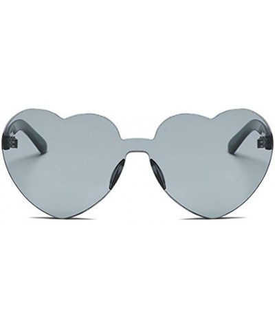 Oversized Classic Heart Shaped Sunglasses - Women Oversized Heart Transparent Candy Color Eyewear Party Sun Glasses - C - C91...
