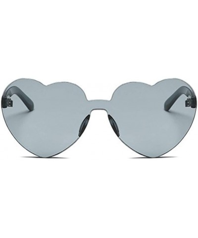 Oversized Classic Heart Shaped Sunglasses - Women Oversized Heart Transparent Candy Color Eyewear Party Sun Glasses - C - C91...