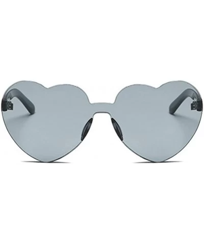 Oversized Classic Heart Shaped Sunglasses - Women Oversized Heart Transparent Candy Color Eyewear Party Sun Glasses - C - C91...