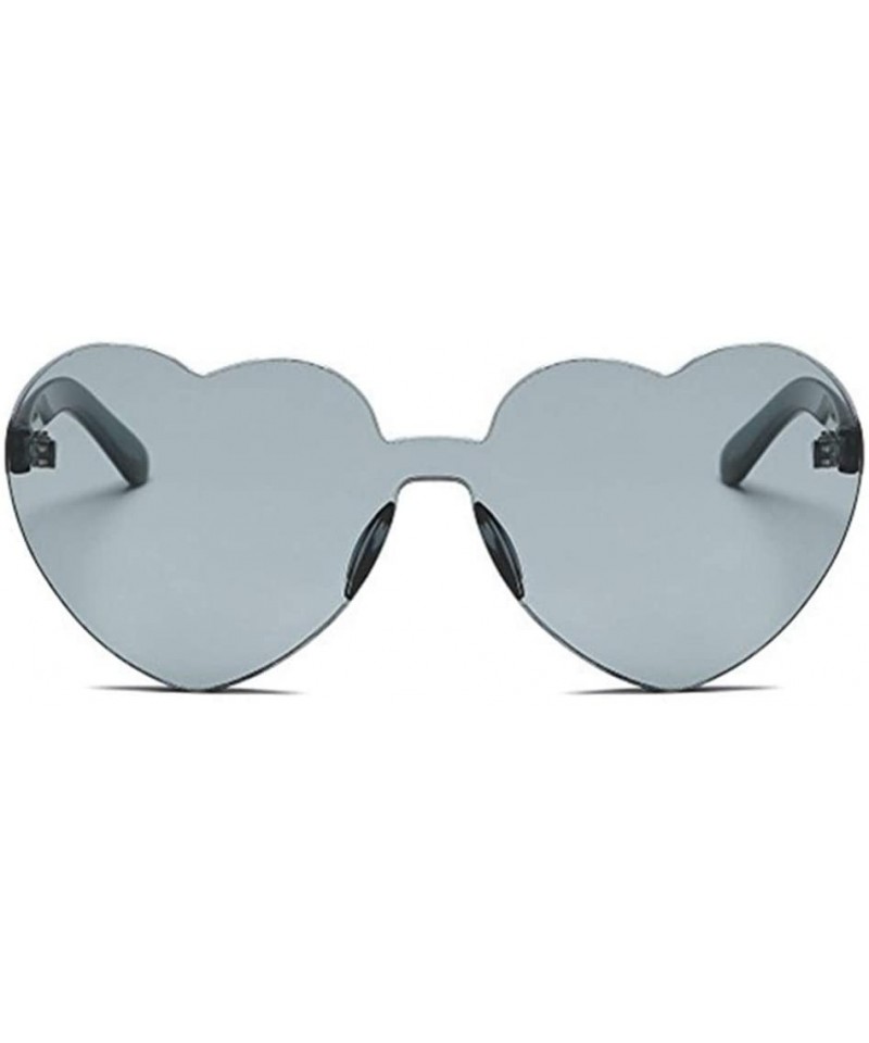 Oversized Classic Heart Shaped Sunglasses - Women Oversized Heart Transparent Candy Color Eyewear Party Sun Glasses - C - C91...