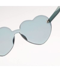 Oversized Classic Heart Shaped Sunglasses - Women Oversized Heart Transparent Candy Color Eyewear Party Sun Glasses - C - C91...