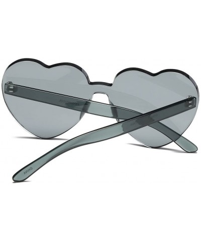 Oversized Classic Heart Shaped Sunglasses - Women Oversized Heart Transparent Candy Color Eyewear Party Sun Glasses - C - C91...