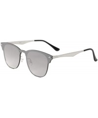 Rimless Rimless One Piece Lens Shield Cat Eye Stud Sunglasses - Grey - CO19092REM8 $16.98