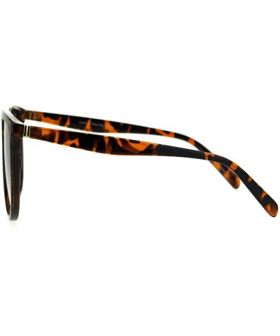 Oversized Oversize Thin Plastic Flat Top Mob Color Oceanic Gradient Lens Sunglasses - Tortoise Grey Orange - CP17AA9G75C $12.60