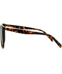 Oversized Oversize Thin Plastic Flat Top Mob Color Oceanic Gradient Lens Sunglasses - Tortoise Grey Orange - CP17AA9G75C $12.60
