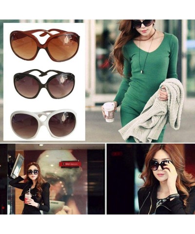 Oversized 1PC Women Anti-UV Sunglasses Retro Style Big Frame Fashion Sunglasses - Black - CT18UUT5NL6 $12.73