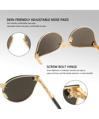 Goggle Cat Eye Steampunk Sunglasses Rimless Skull Design Goggles for Women - Gold Frame/Gold Lens - CV18O4XGW4Y $17.61