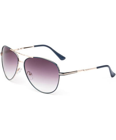 Aviator Miracano" - Modern Celebrity Design Geometric Fashion Sunglasses Aviator Style for Men and Women - Gold/Navy - C317YD...