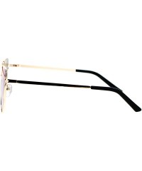 Cat Eye Mirrored Mirror Unique Double Wire Brow Cat Eye Sunglasses - Gold Orange - C212JDH32YX $15.30