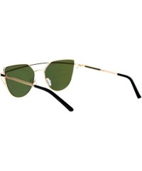 Cat Eye Mirrored Mirror Unique Double Wire Brow Cat Eye Sunglasses - Gold Orange - C212JDH32YX $15.30