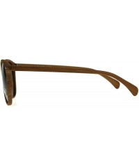 Round Polarized Antiglare Mens Keyhole Round Thin Horn Rim Sunglasses - Light Wood Brown - CW18C54UG43 $10.61