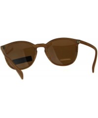 Round Polarized Antiglare Mens Keyhole Round Thin Horn Rim Sunglasses - Light Wood Brown - CW18C54UG43 $10.61