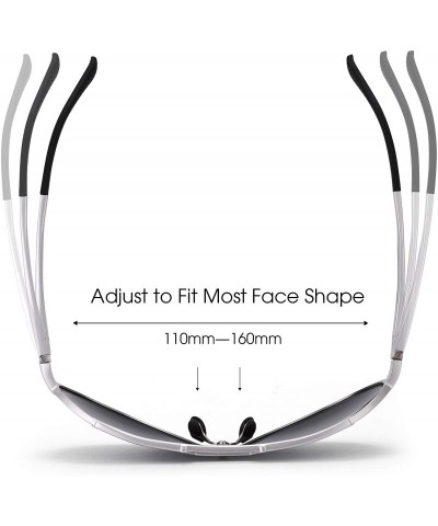 Oversized Retro Aviator Polarized Sunglasses for Men Al-Mg Metal Frame Ultra Light - Silver Frame/Grey Lens - C118N6RIDNH $42.75