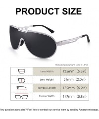 Oversized Retro Aviator Polarized Sunglasses for Men Al-Mg Metal Frame Ultra Light - Silver Frame/Grey Lens - C118N6RIDNH $42.75