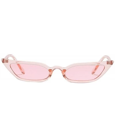 Square Small Cateye Sunglasses Vintage Tiny Cat Eye UV400 Eyewear Sun Glasses for women Men - Pink - CT196OLOSQ3 $14.09