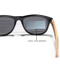 Square Red Mirror Wood Sunglasses Ladies Zebra Wood Bamboo Vintage Polarized Sunglasses for Men - Red Bamboo - CQ194OW0TRI $5...