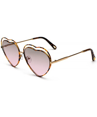 Butterfly Men's & Women's Glasses Metal Frame Colored Gradient Lens Sunglasses - Leopard Grain Powder - C218EQHNNXO $21.53