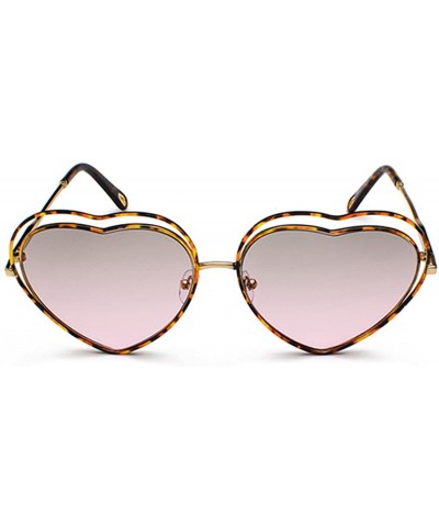 Butterfly Men's & Women's Glasses Metal Frame Colored Gradient Lens Sunglasses - Leopard Grain Powder - C218EQHNNXO $13.96
