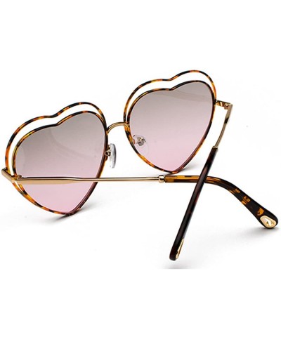 Butterfly Men's & Women's Glasses Metal Frame Colored Gradient Lens Sunglasses - Leopard Grain Powder - C218EQHNNXO $13.96