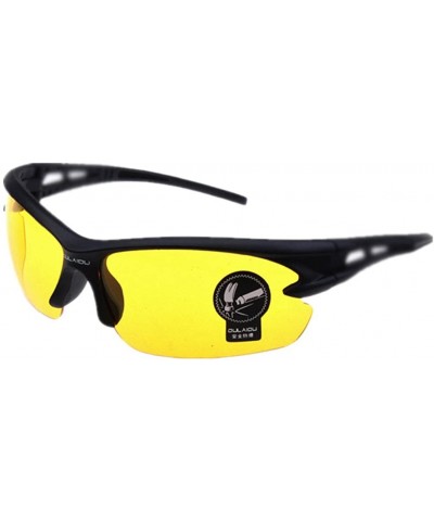Goggle Men's Sunglasses Outdoor Riding Glasses Battery Car Bike Motorcycle Sunglasses - Yellow - CX11ZSIHXSX $6.77