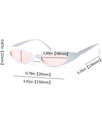 Oval Retro Slim Vintage Wide Oval Cat Eye Pointy Small Thin Clout Sunglasses - Whitepink - CO18RDTN4X0 $12.97