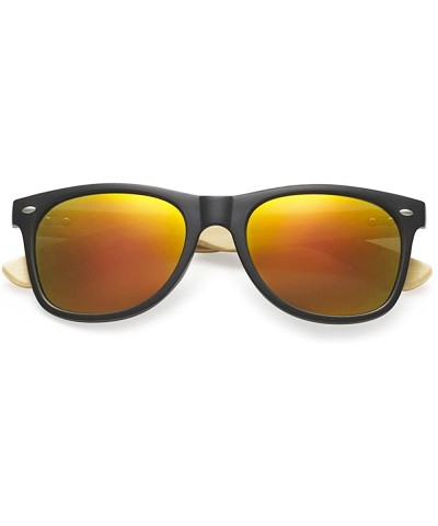 Aviator Wholesale Bamboo Sunglasses Eco Friendly Modern Retro 80's Classic - 10 Pack - Matte Black - Lava Red - CZ182DIOS35 $...