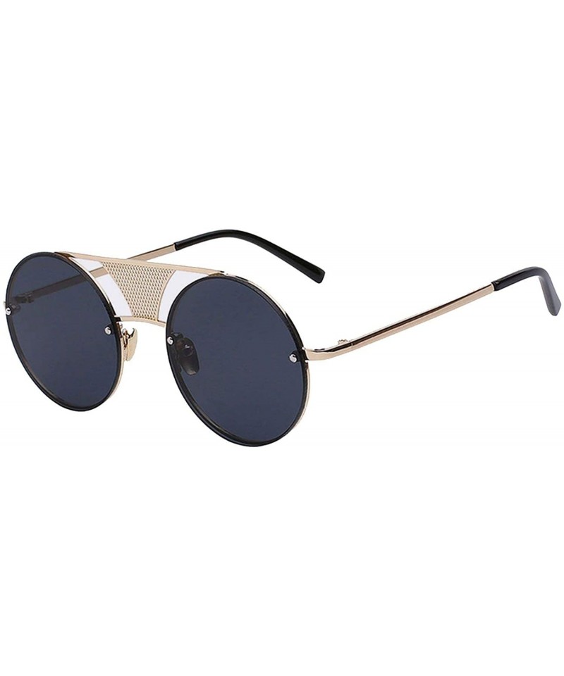Square Sunglasses Mens Round Metal Glasses Retro Brand Designer Men Sunglasses Coating Mirrored Top Quality Uv400 - CO18S7LRW...