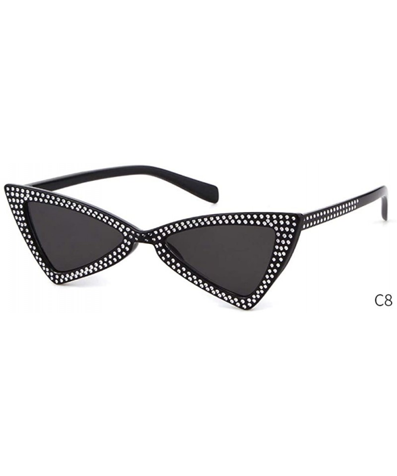 Cat Eye Sunglasses Triangle Vintage Glasses - C8 - CW18W4SU9L6 $28.15