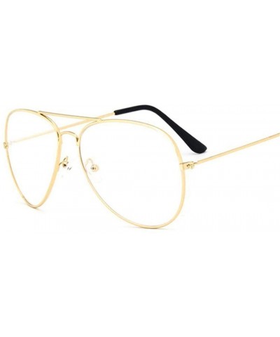 Rimless Aviation Gold Frame Sunglasses Male Eyeglasses Transparent Clear Lens Optical Women Glasses Pilot - Silver - CR194OR8...