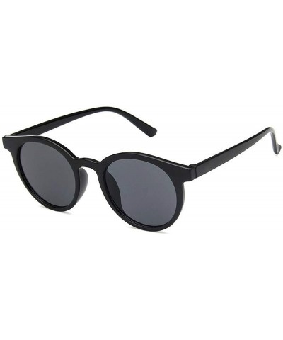 Round New Retro Small Round Frame Sunglasses Trend Milk Tea Color UV Protection Eye Glasses - Black - CO197A2KWC3 $32.72