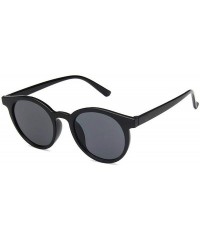 Round New Retro Small Round Frame Sunglasses Trend Milk Tea Color UV Protection Eye Glasses - Black - CO197A2KWC3 $32.72