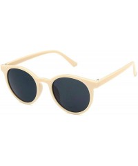 Round New Retro Small Round Frame Sunglasses Trend Milk Tea Color UV Protection Eye Glasses - Black - CO197A2KWC3 $32.72