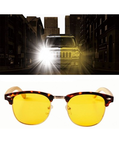 Sport Polarized HD Night Driving Glasses Anti Glare Safe Night Vision Sunglasses - Leopard - CK189OS0W8N $13.21