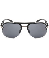 Oversized Vintage Sunglasses Men Brand Designer Pilot Sun Glasses Male Shades Full Gray - Double Gray - CJ18Y2N3TYX $10.25