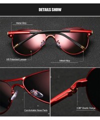 Polarized Sunglasses for Men Aviator Retro UV400 Protection HD 58mm - Black  Golden - CB18XLL3TYN
