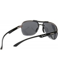 Oversized Vintage Sunglasses Men Brand Designer Pilot Sun Glasses Male Shades Full Gray - Double Gray - CJ18Y2N3TYX $10.25