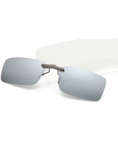 Rectangular Fashion Clip-on Flip-up Polarized Driving Fishing Rectangular Sunglasses - C6 - CR18ON5YDCU $16.55
