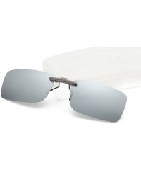 Rectangular Fashion Clip-on Flip-up Polarized Driving Fishing Rectangular Sunglasses - C6 - CR18ON5YDCU $16.55