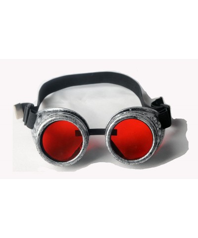 Goggle Rave Retro Goggles Vintage Steampunk Glasses for Cosplay Halloween - Frame+red Lenses - CU18HZRQR7M $7.54