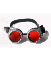 Goggle Rave Retro Goggles Vintage Steampunk Glasses for Cosplay Halloween - Frame+red Lenses - CU18HZRQR7M $7.54