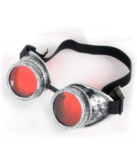 Goggle Rave Retro Goggles Vintage Steampunk Glasses for Cosplay Halloween - Frame+red Lenses - CU18HZRQR7M $7.54