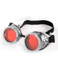 Goggle Rave Retro Goggles Vintage Steampunk Glasses for Cosplay Halloween - Frame+red Lenses - CU18HZRQR7M $7.54