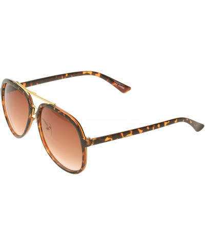 Aviator 'Pico' Double Bridge Aviator Fashion Sunglasses - Leopardshades - C911OJZZXHJ $11.92